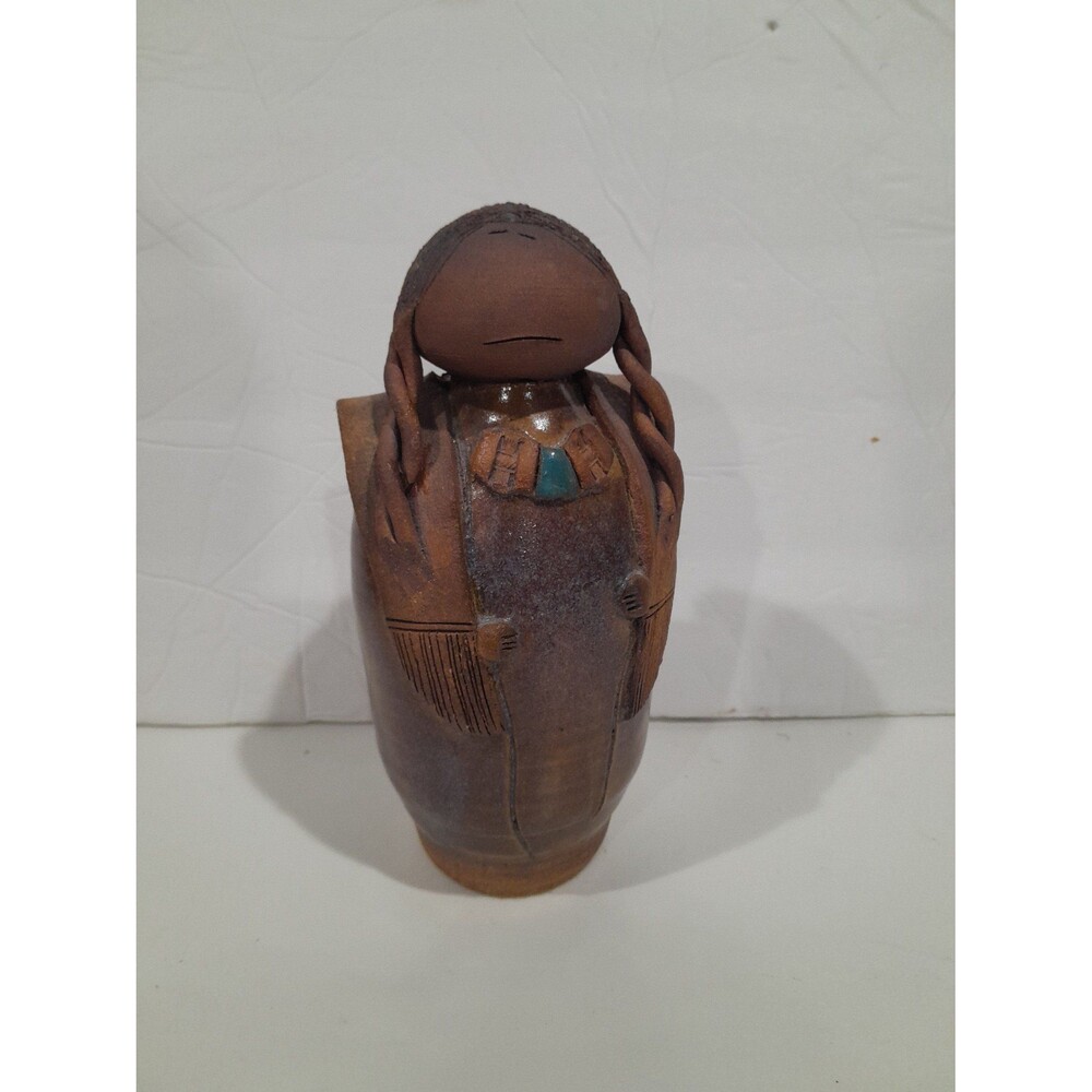 Vintage 1997 Val Knight Native American Woman Figure, Signed